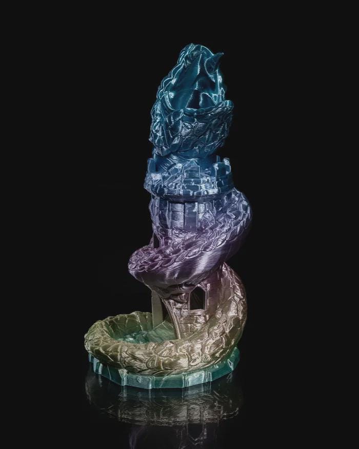 3D Printed Dice Tower: Dragon Design, Tabletop Gaming Accessory