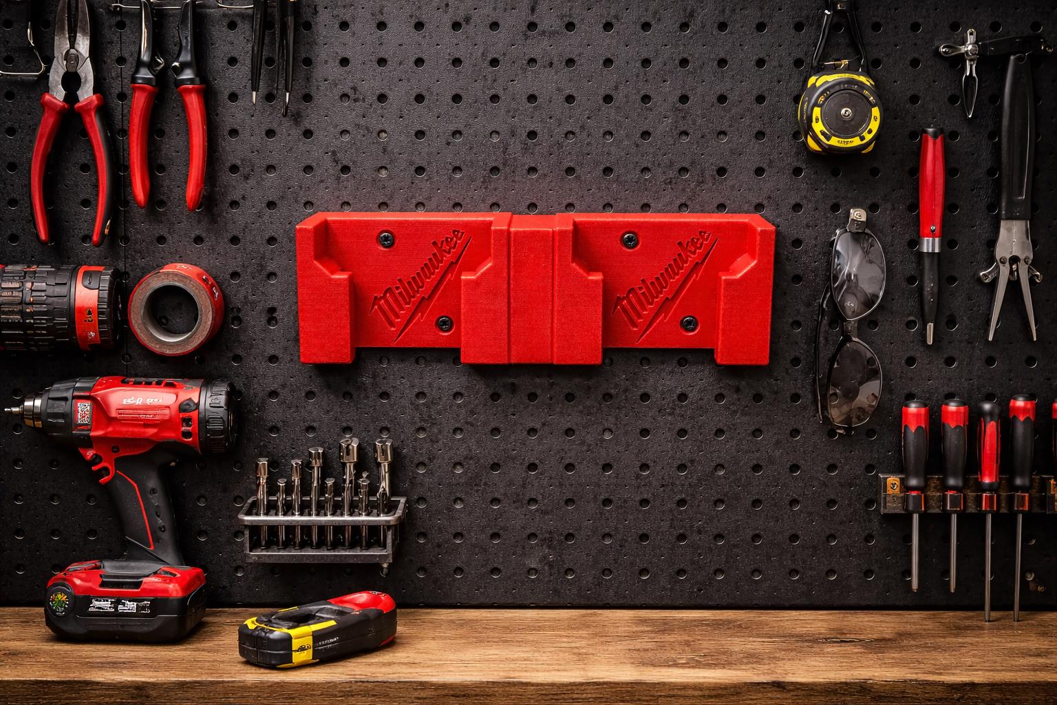 Milwaukee M18 Battery Holder Wall Mount/ 3D Printed Garage Organizer