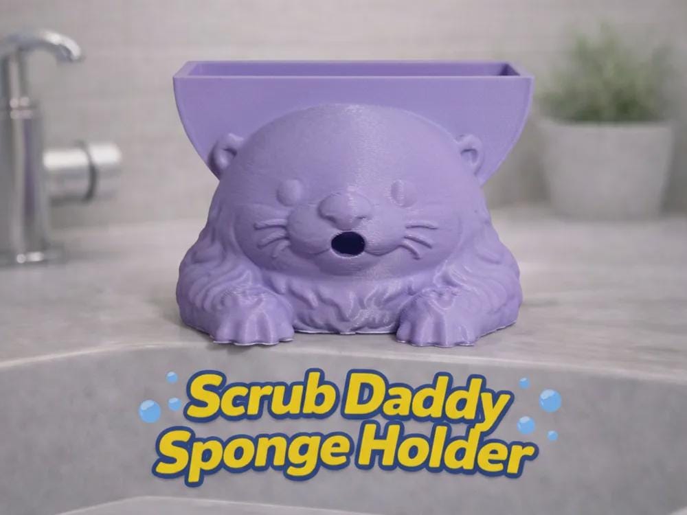 3D Printed Animal Scrub Daddy Holder – Functional and Adorable Sink Organizer