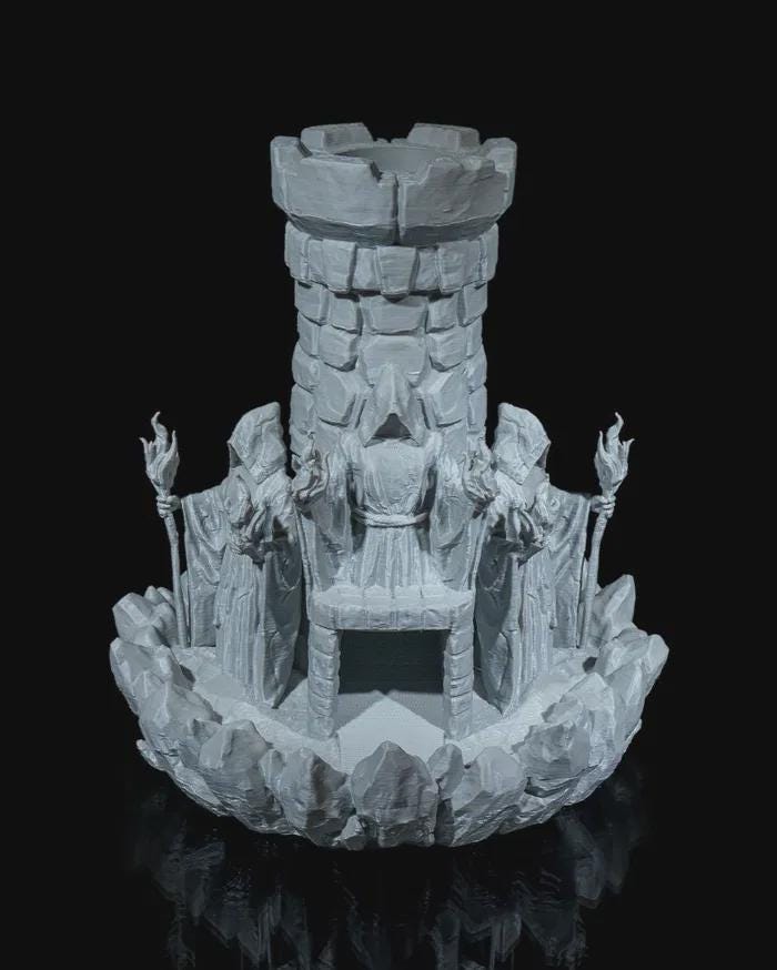 3D Printed Dice Tower: Dragon Design, Tabletop Gaming Accessory