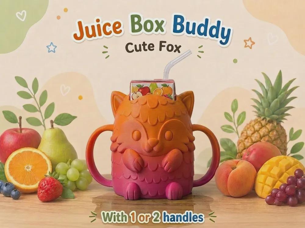 3D printed Juice Box Buddies